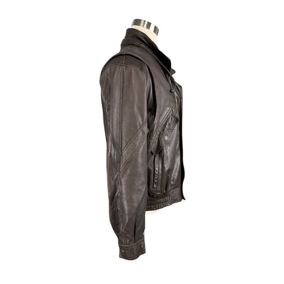 Adventure Bound Mens Brown Leather Jacket W/ Thinsulate Liner Removable Size L - Picture 4 of 14
